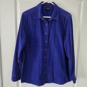 Lands’ End Women's Long Sleeve Soft Corduroy Button Front Shirt